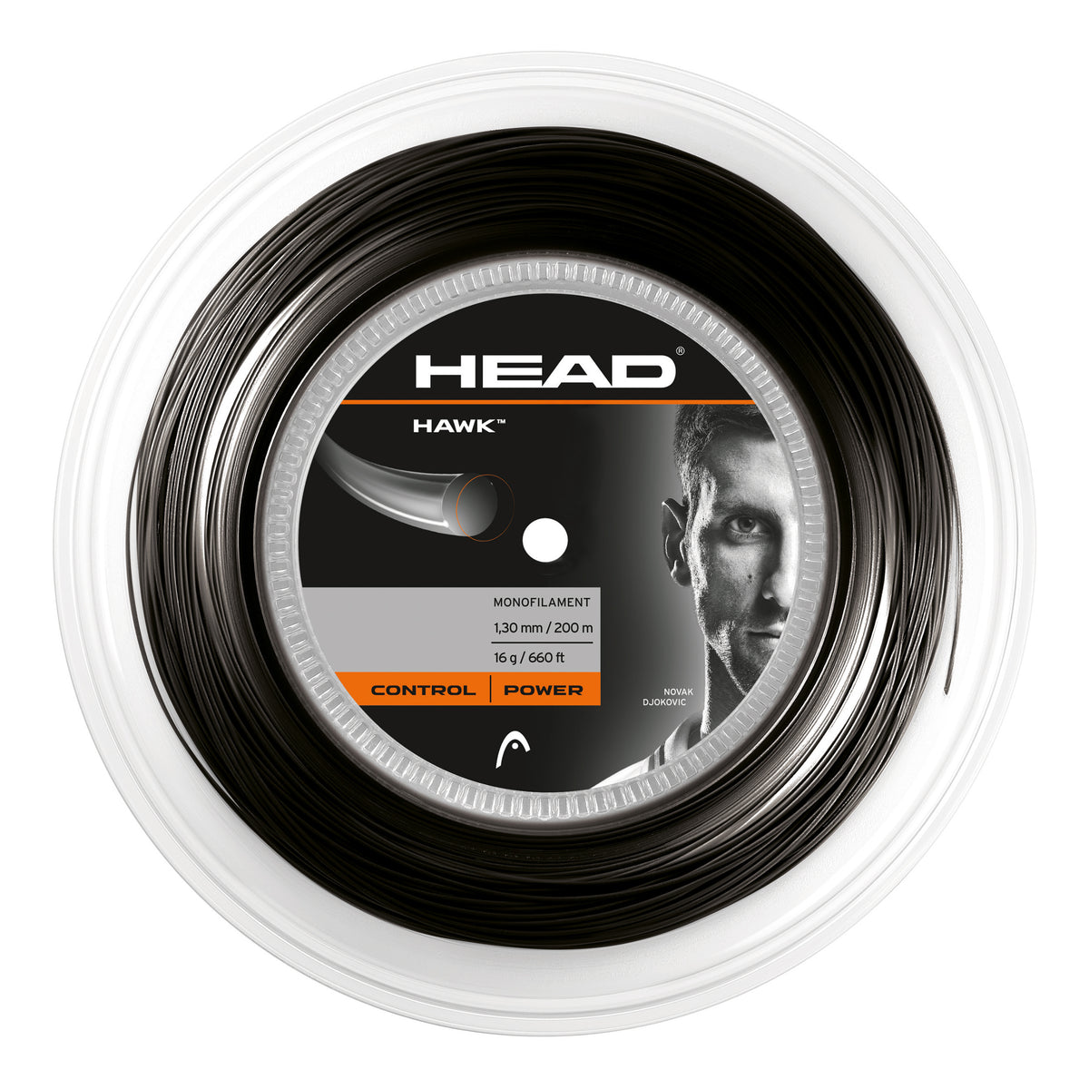 HEAD Hawk String Reel 200m-Black HEAD Hawk String Reel 200m-Black