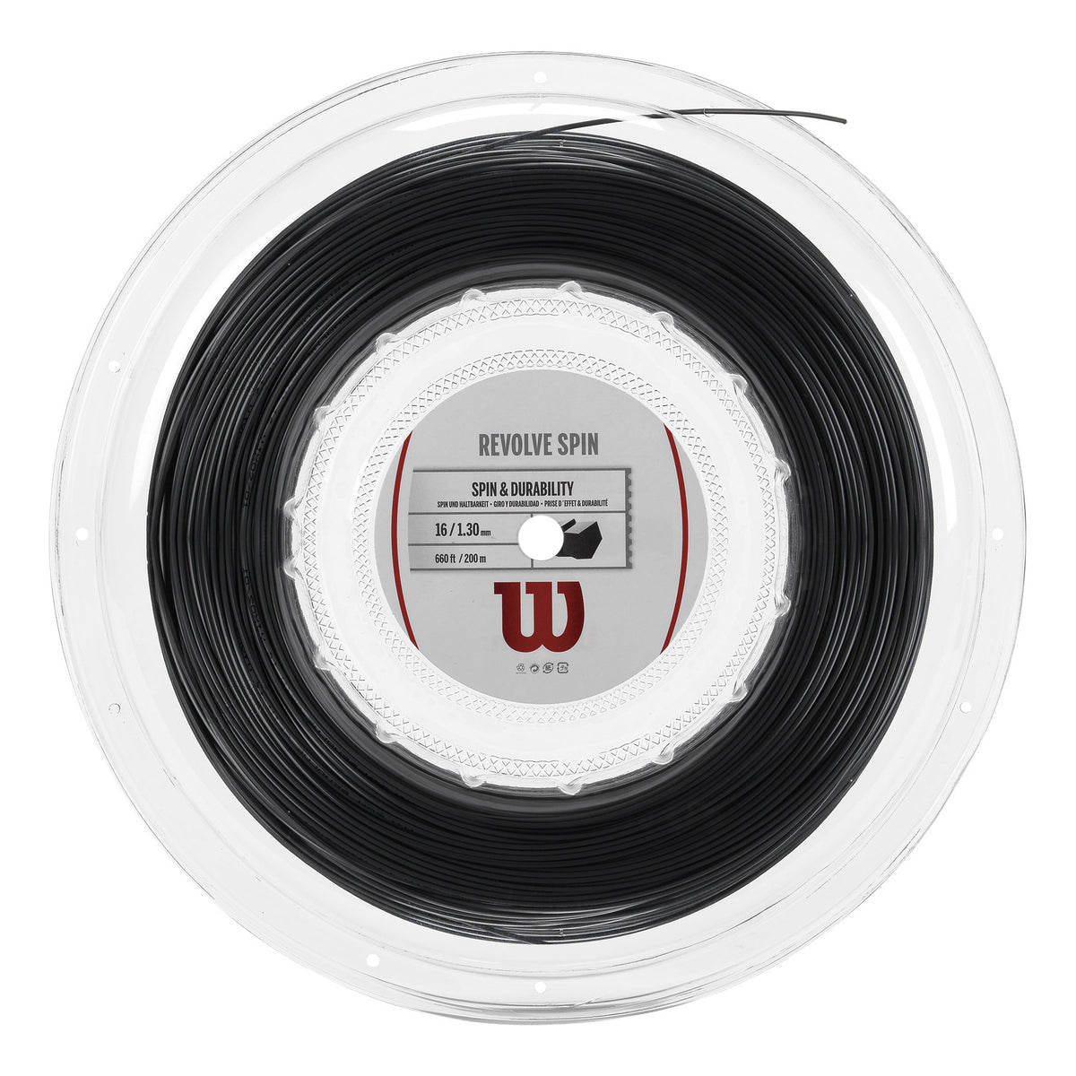 Wilson Revolve Spin Saitenrolle 200m-Schwarz Wilson Revolve Spin Saitenrolle 200m-Schwarz