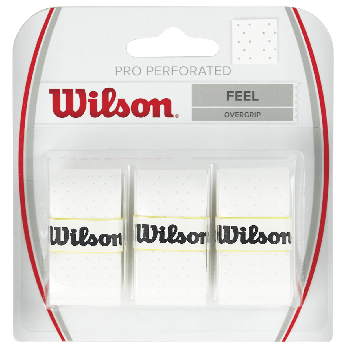 Wilson Pro Overgrip Perforated 3 Pack-White Wilson Pro Overgrip Perforated 3 Pack-White