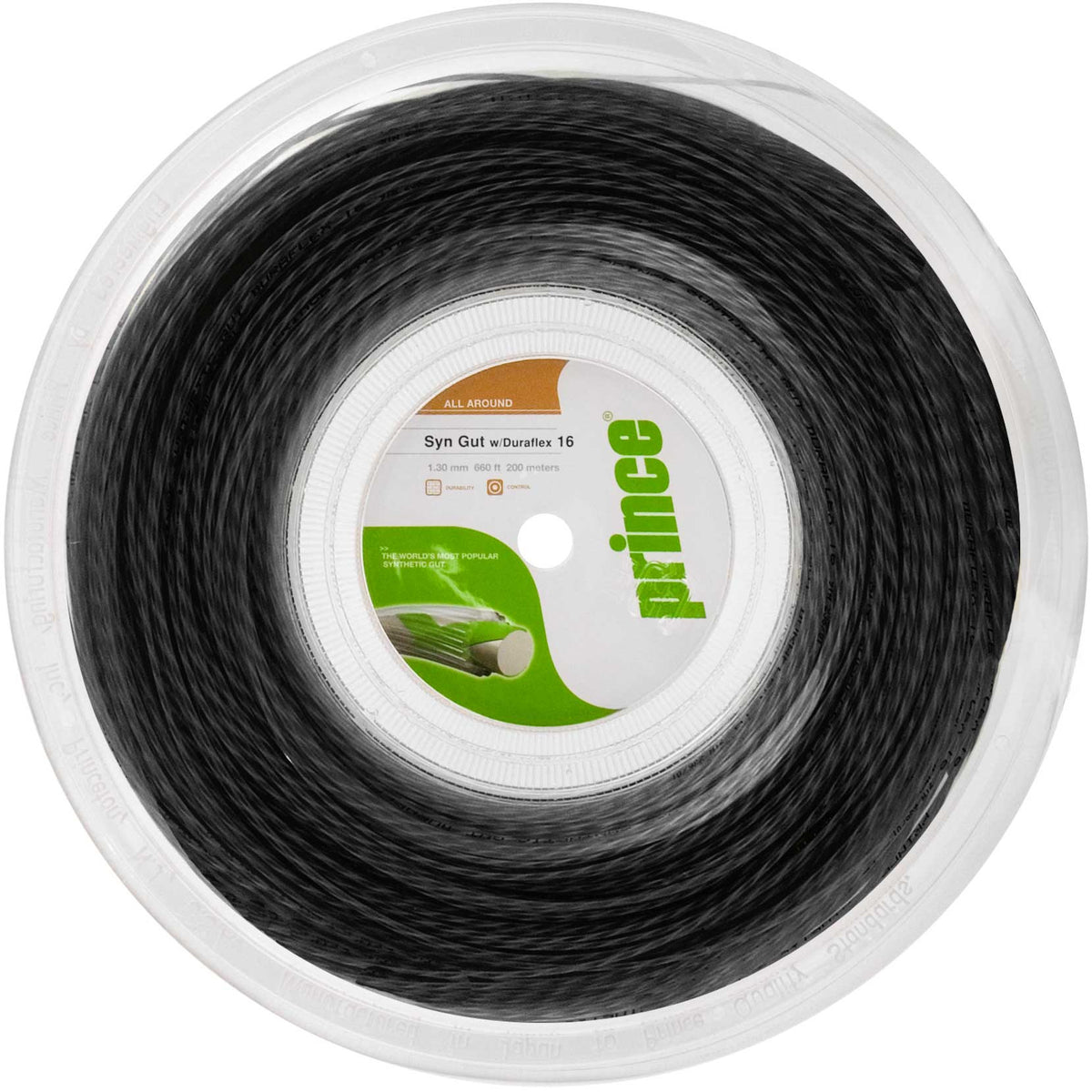 Prince Synthetic Gut Duraflex String reel 200m - black Prince Synthetic Gut Duraflex String reel 200m - black