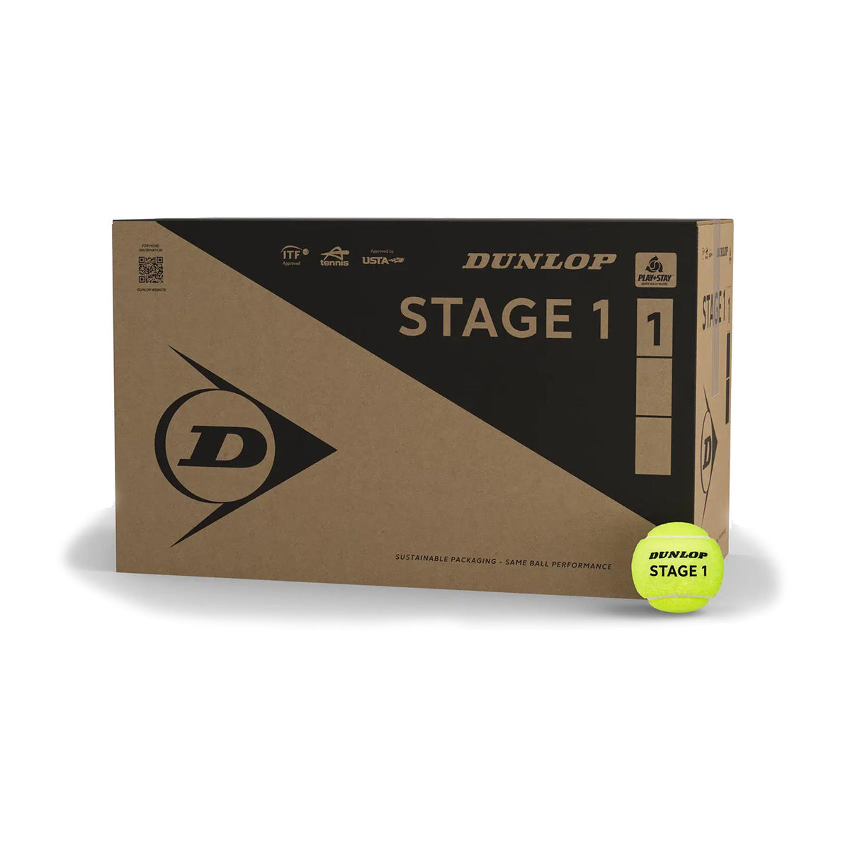 Dunlop Stage 1 Green Play and Stay ball 18x 4 Ball Tube -yellow Dunlop Stage 1 Green Play and Stay ball 18x 4 Ball Tube -yellow