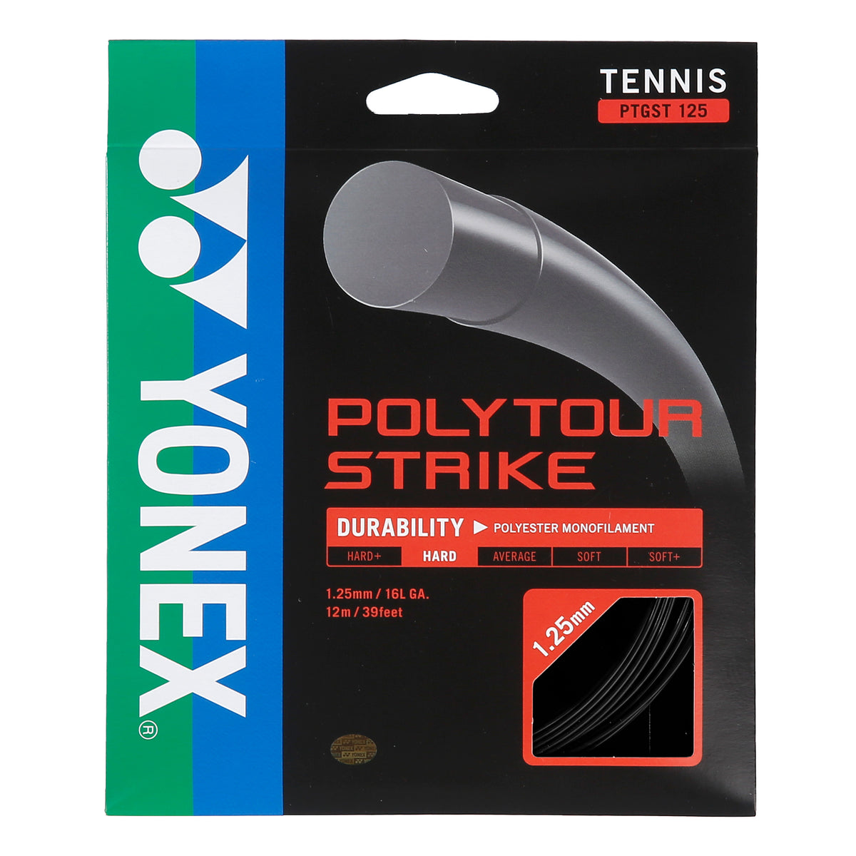 Yonex Poly Tour Strike String set 12m - black Yonex Poly Tour Strike String set 12m - black