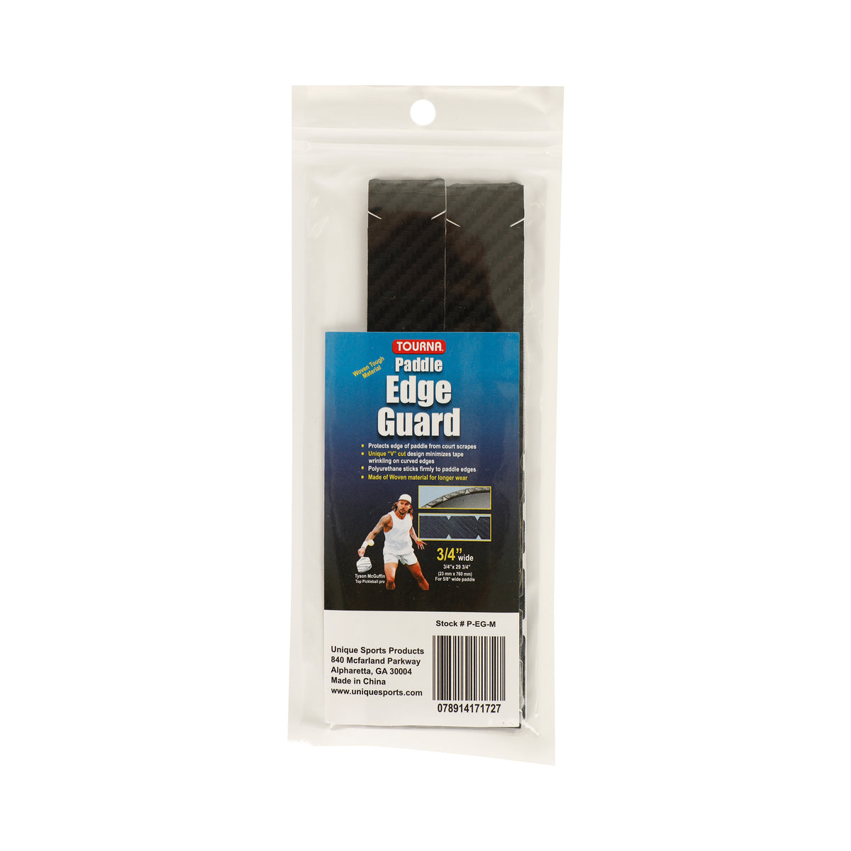 Tourna Padel Edge Guard Wooven 16mm Pickleball Rahmenschutzband-Schwarz Tourna Padel Edge Guard Wooven 16mm Pickleball Rahmenschutzband-Schwarz
