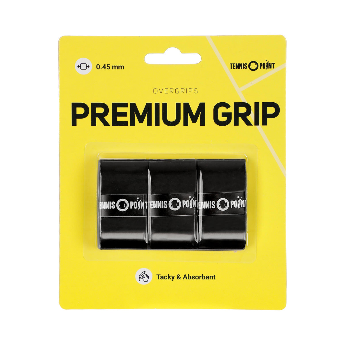 Tennis-Point Premium Grip 3 Pack-Black Tennis-Point Premium Grip 3 Pack-Black