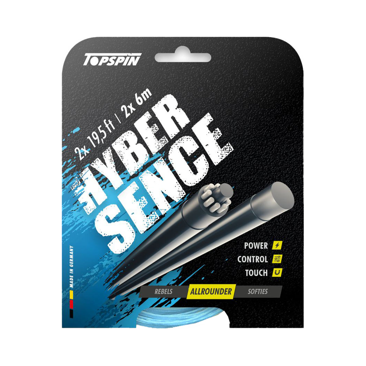 Topspin Hyber Sence 2 X 6m String Set-Light Blue Topspin Hyber Sence 2 X 6m String Set-Light Blue