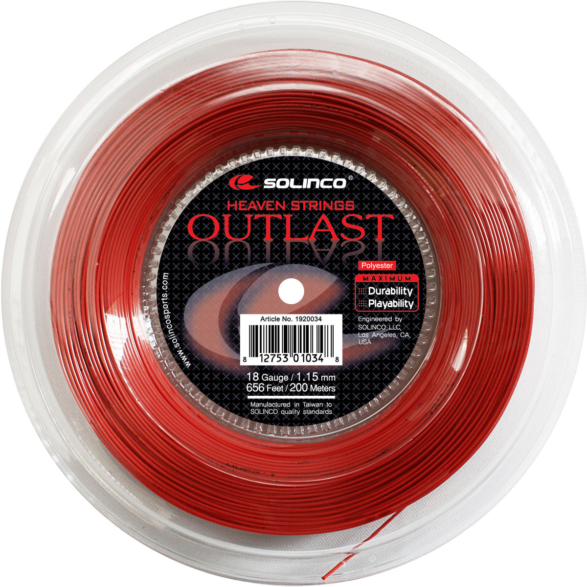 Solinco Outlast String Reel 200m-Red Solinco Outlast String Reel 200m-Red