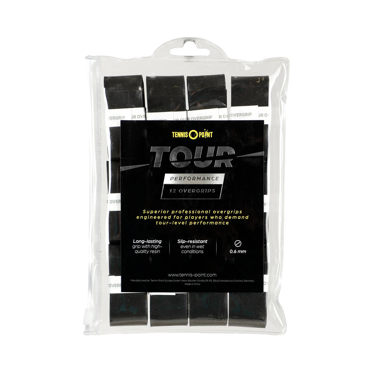 Tennis-Point Tour Performance 12er Pack - schwarz Tennis-Point Tour Performance 12er Pack - schwarz
