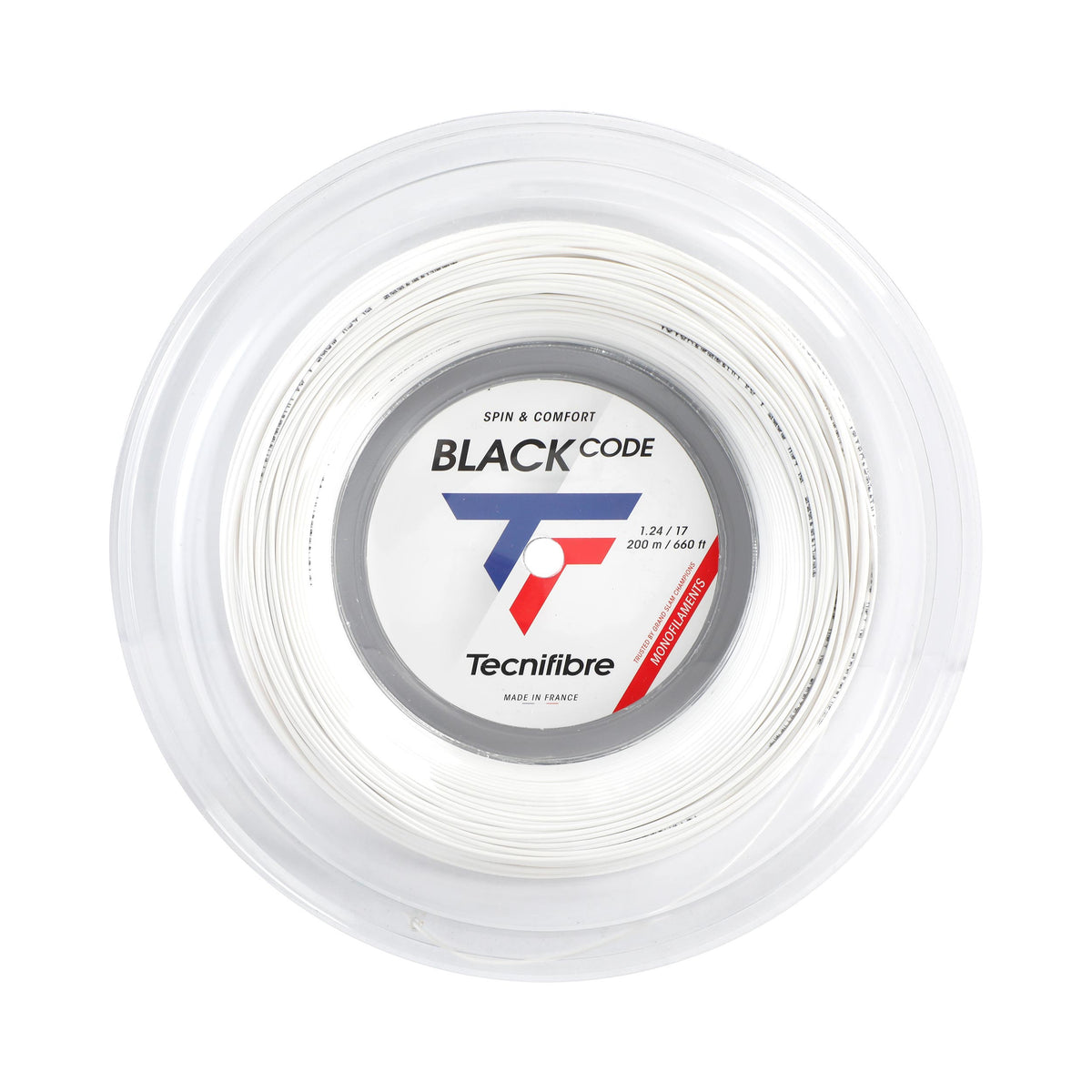 Tecnifibre Black Code Spezial String reel 200m - white Tecnifibre Black Code Spezial String reel 200m - white