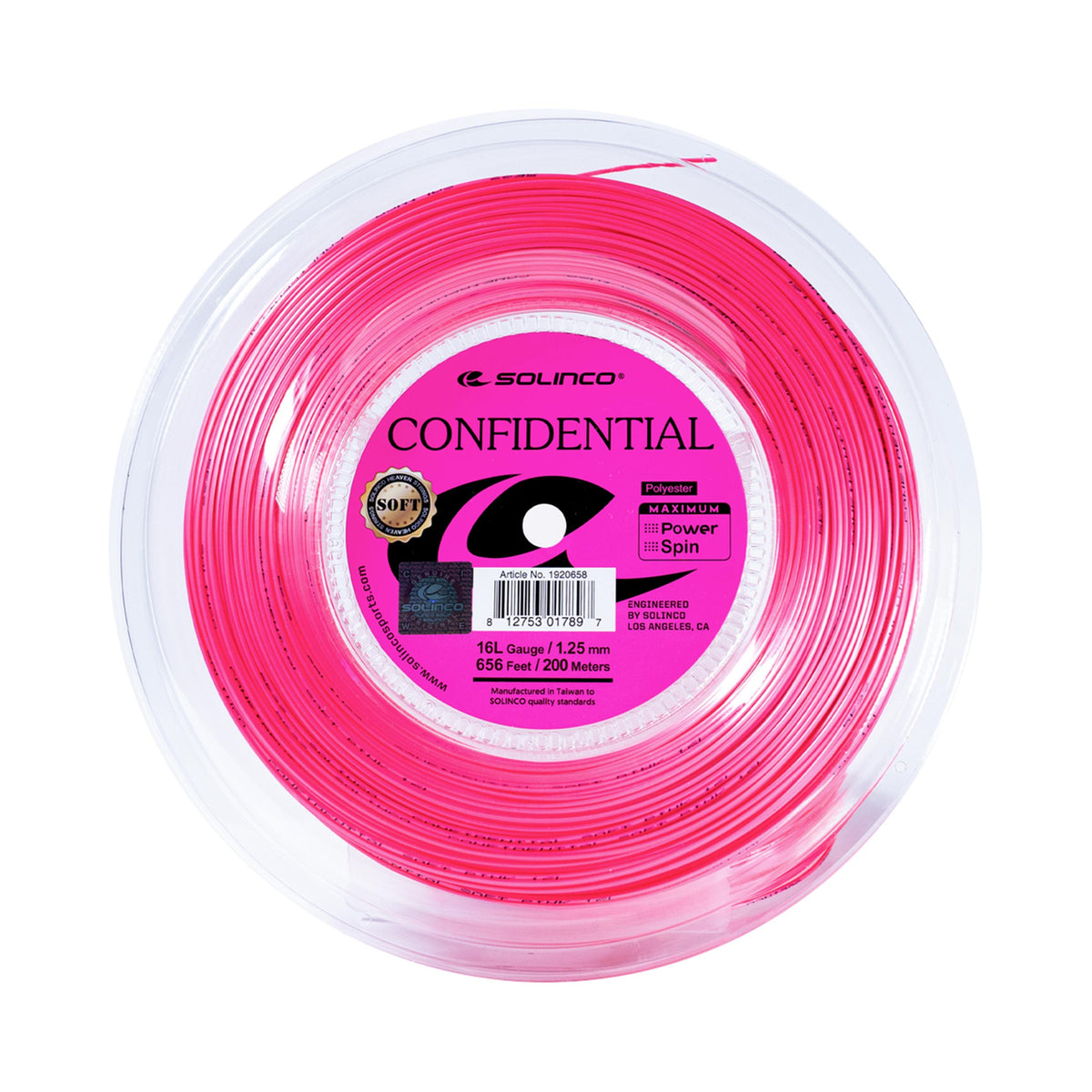 Solinco Confidential Soft String reel 200m - pink Solinco Confidential Soft String reel 200m - pink