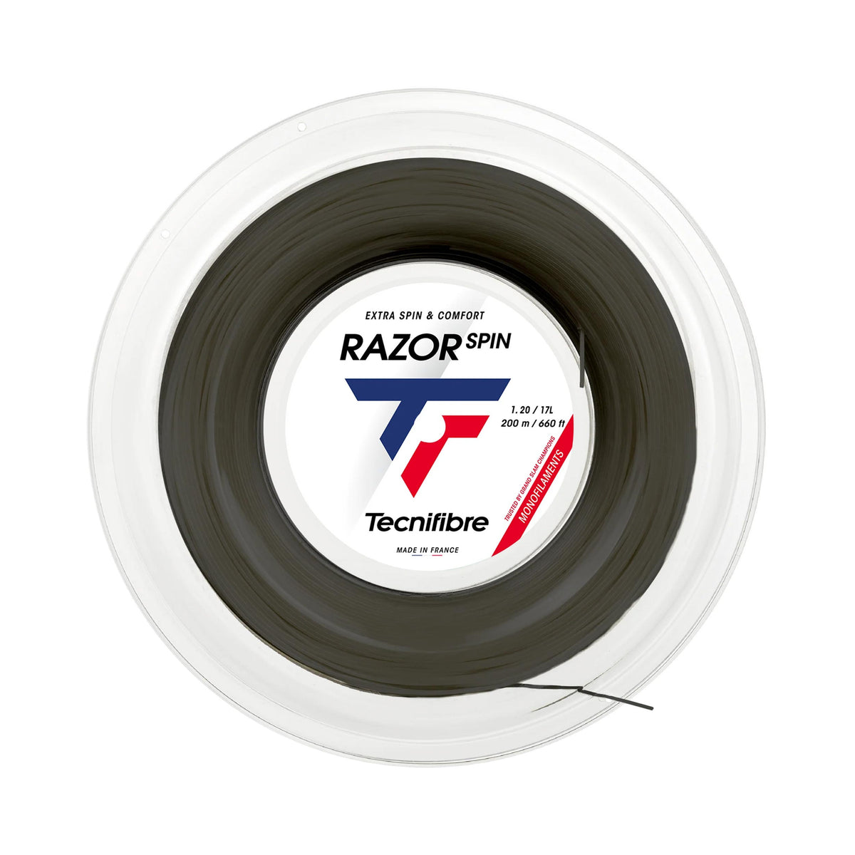 Tecnifibre Razor Spin String reel 200m - black Tecnifibre Razor Spin String reel 200m - black