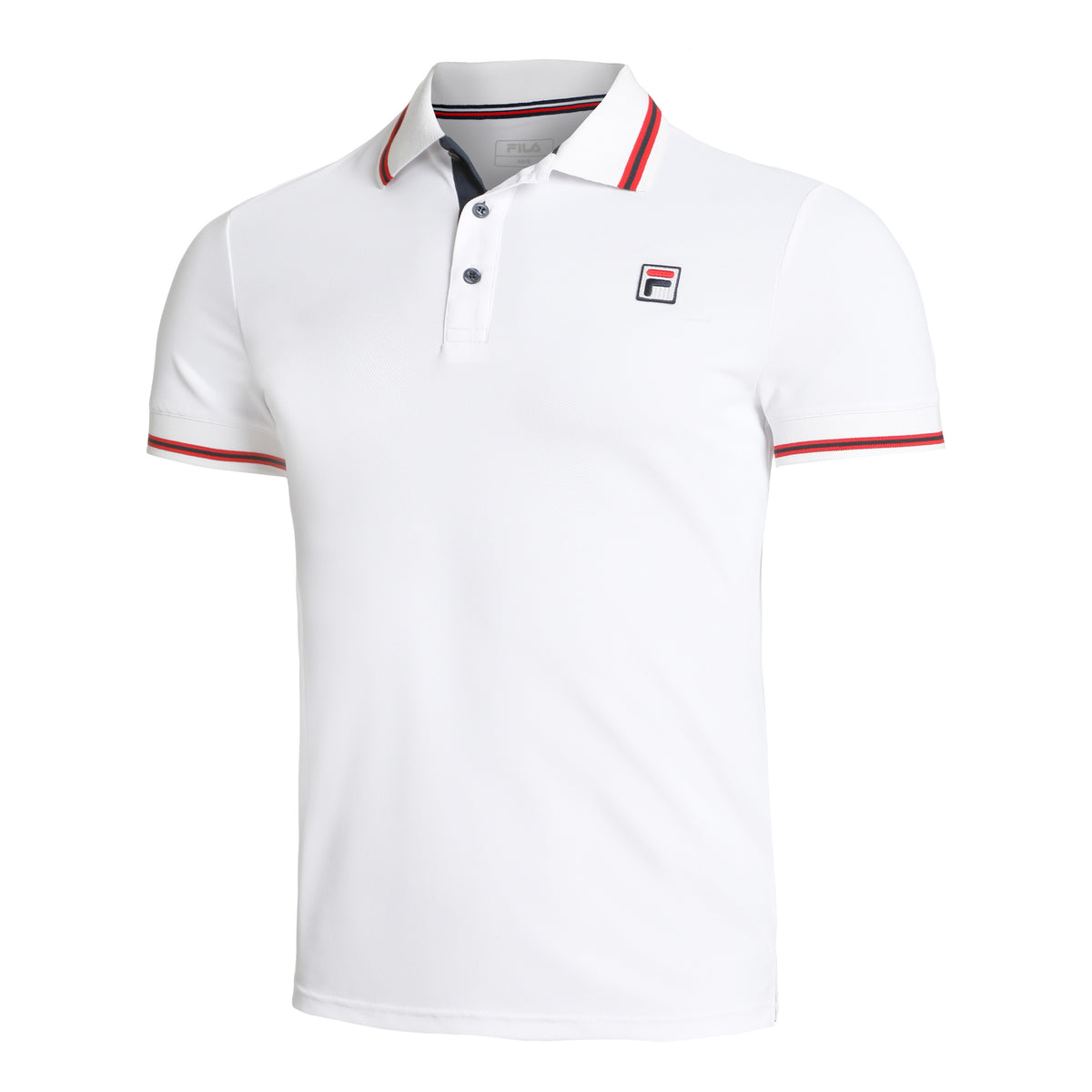 Fila Core Button Piro Polo Herren-Weiß,Rot