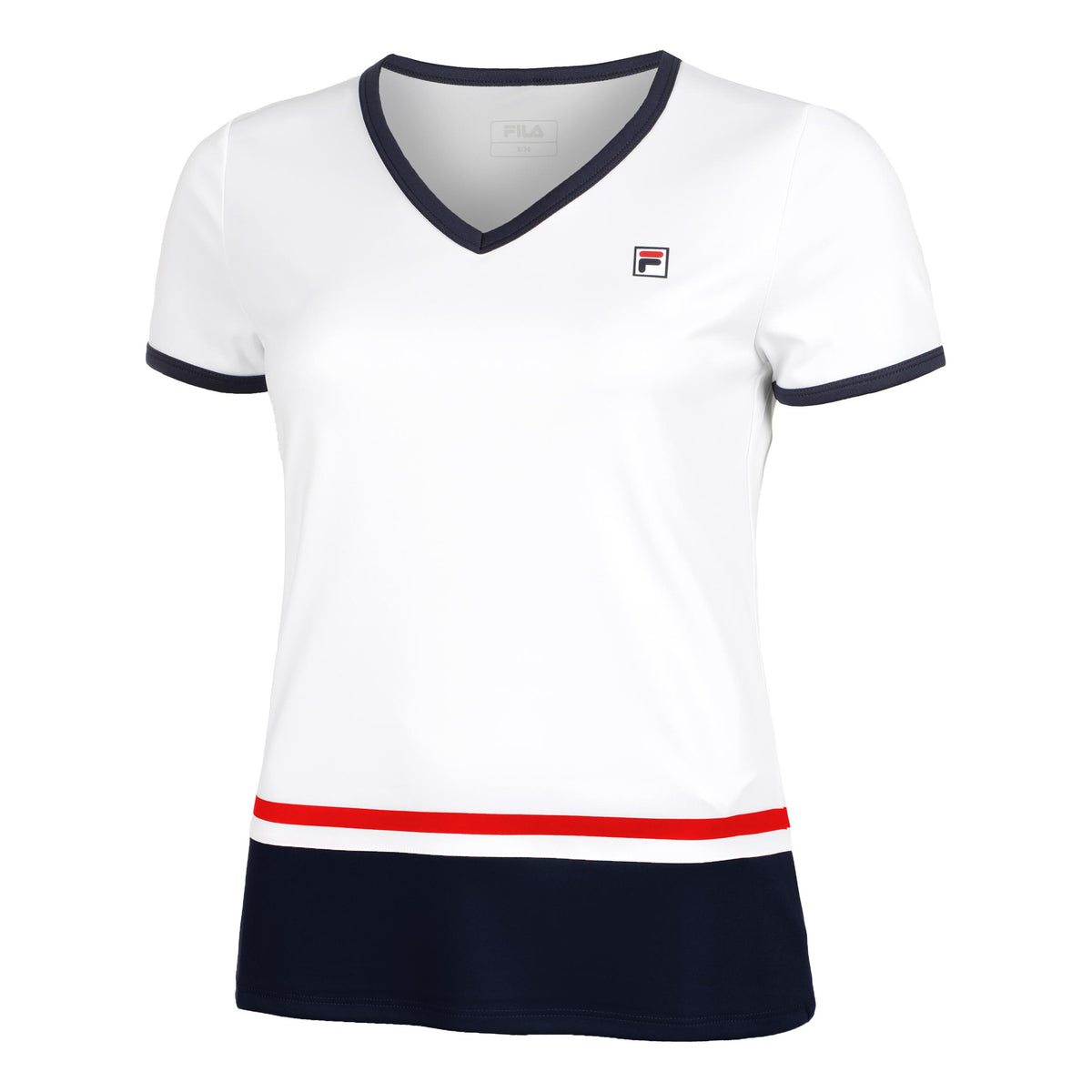 Fila Elisabeth T-Shirt Damen-Weiß,Dunkelblau