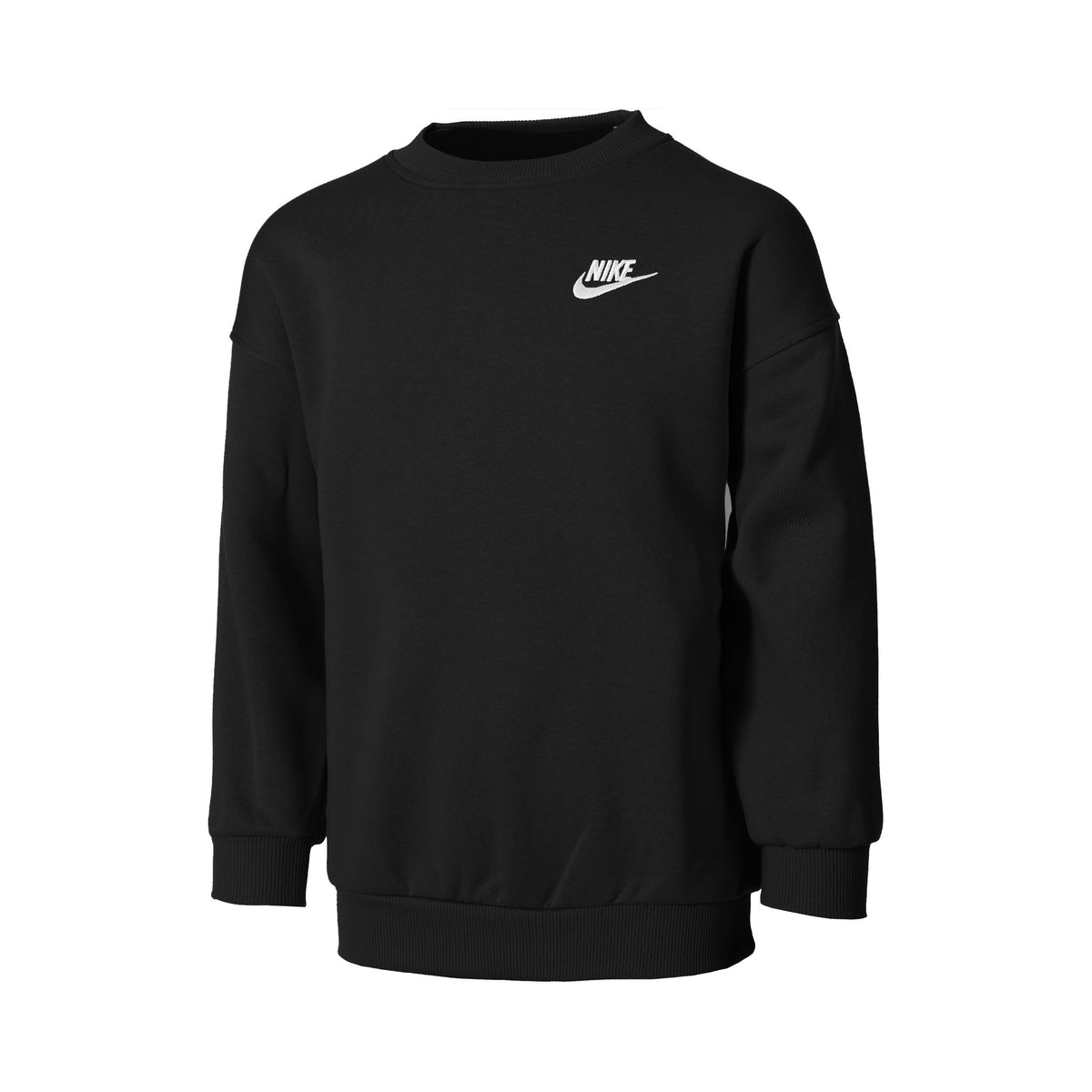 Nike Club Fleece Oversized Crew Sweatshirt Girls-Black