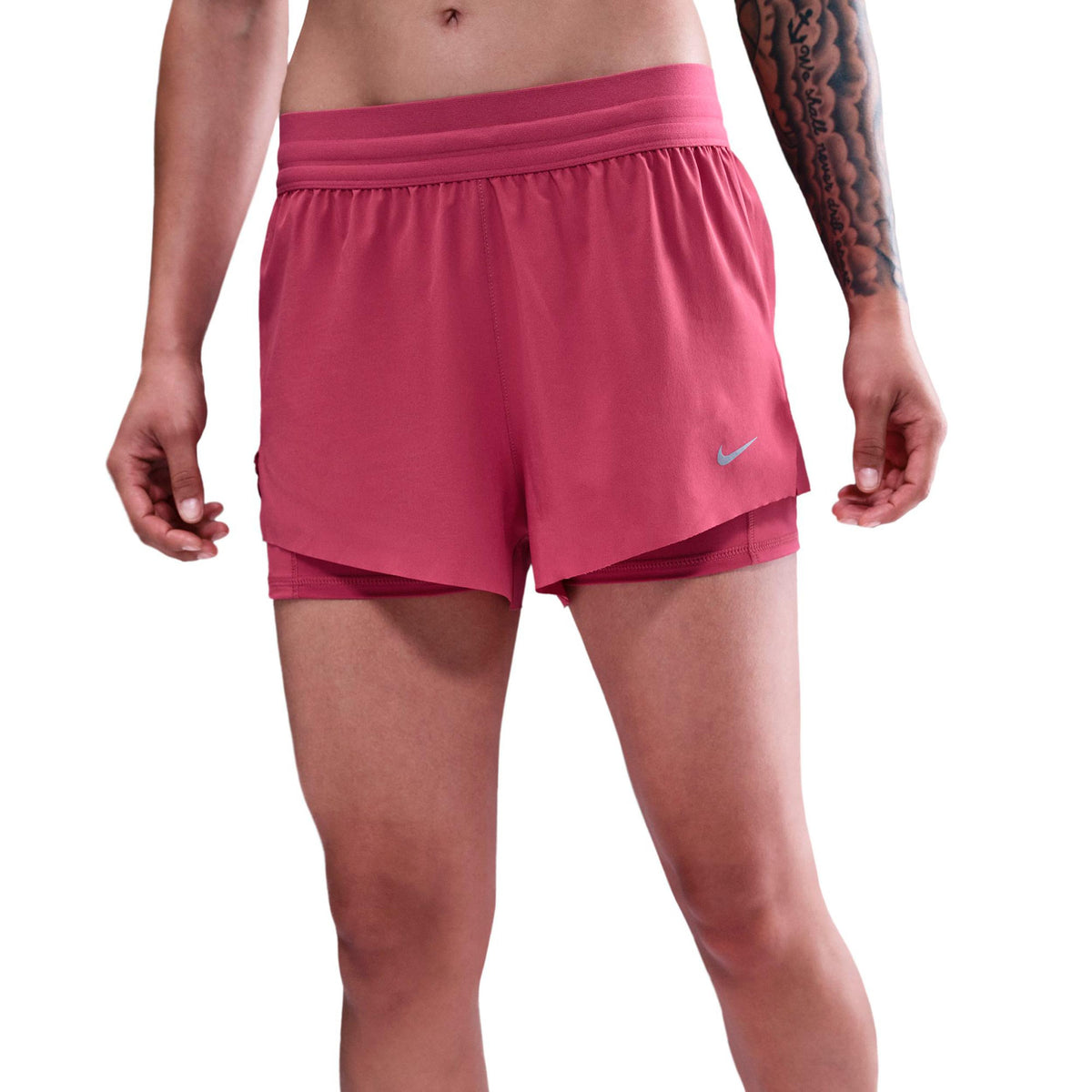 Nike Swift 2in1  Laufshorts Damen - berry, silber