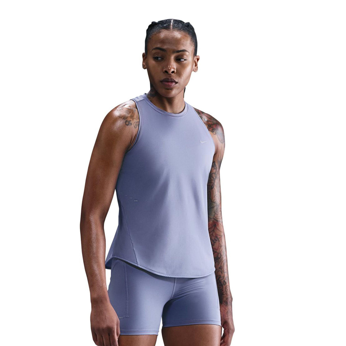 Nike Swift Lauftop Damen - blaugrau, silber