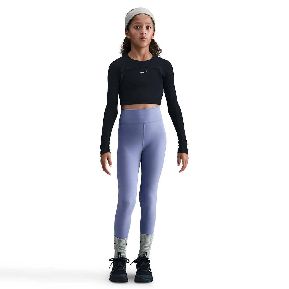 Nike Dri-FIT One All Over Print Tight Mädchen - blaugrau, weiß