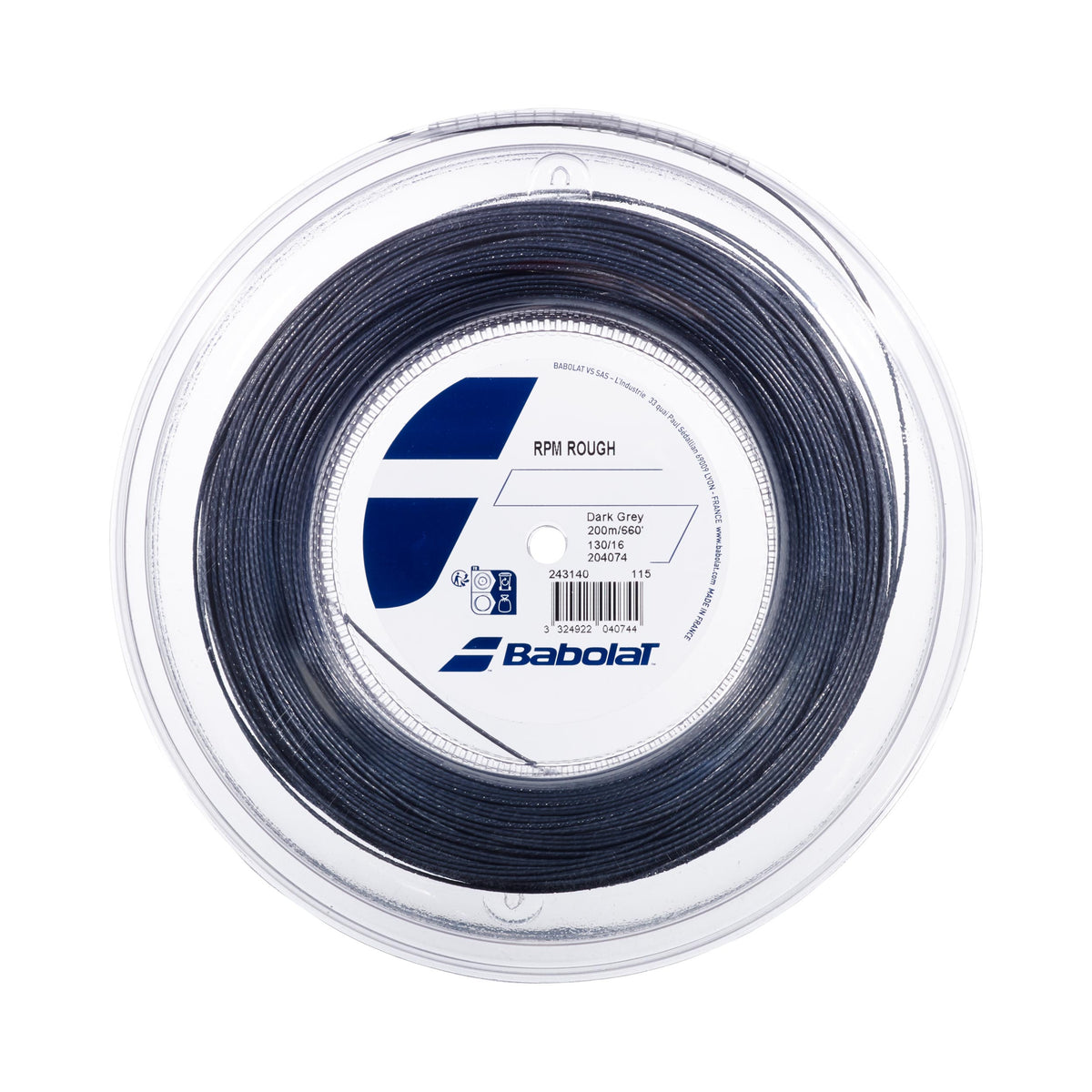 Babolat RPM Rough Saitenrolle 200m-Grau