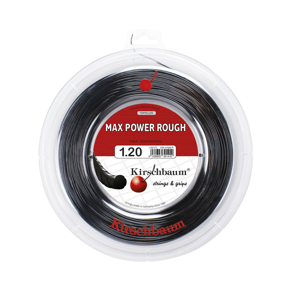 Kirschbaum Max Power Rough String Reel 200m-Anthracite