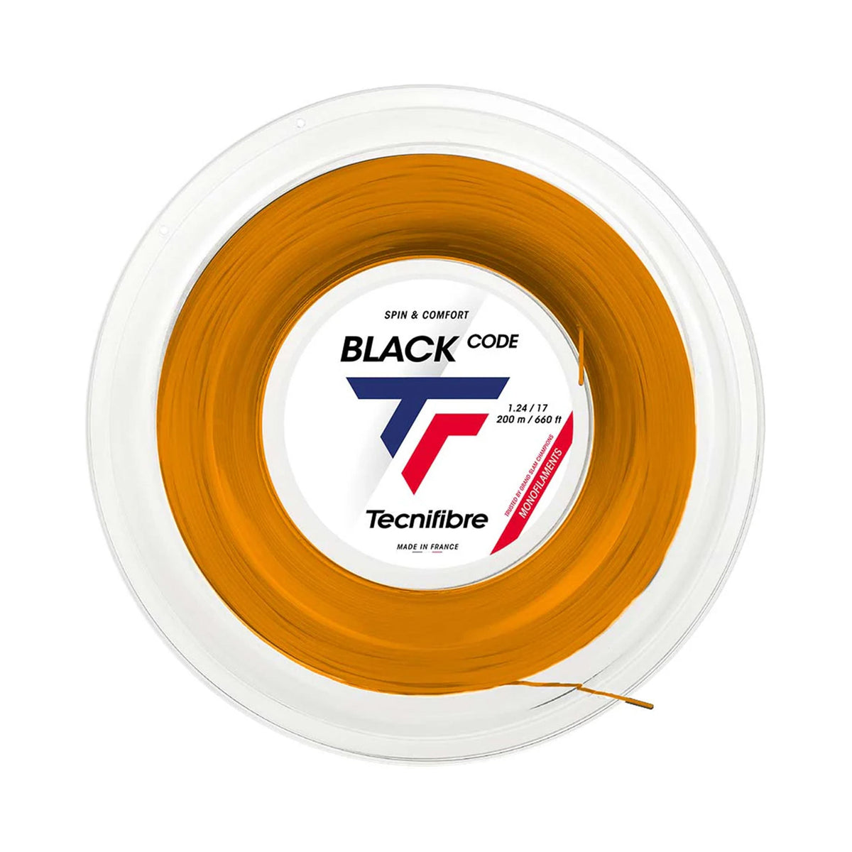 Tecnifibre Black Code Fire 200m String Reel-Orange,Red