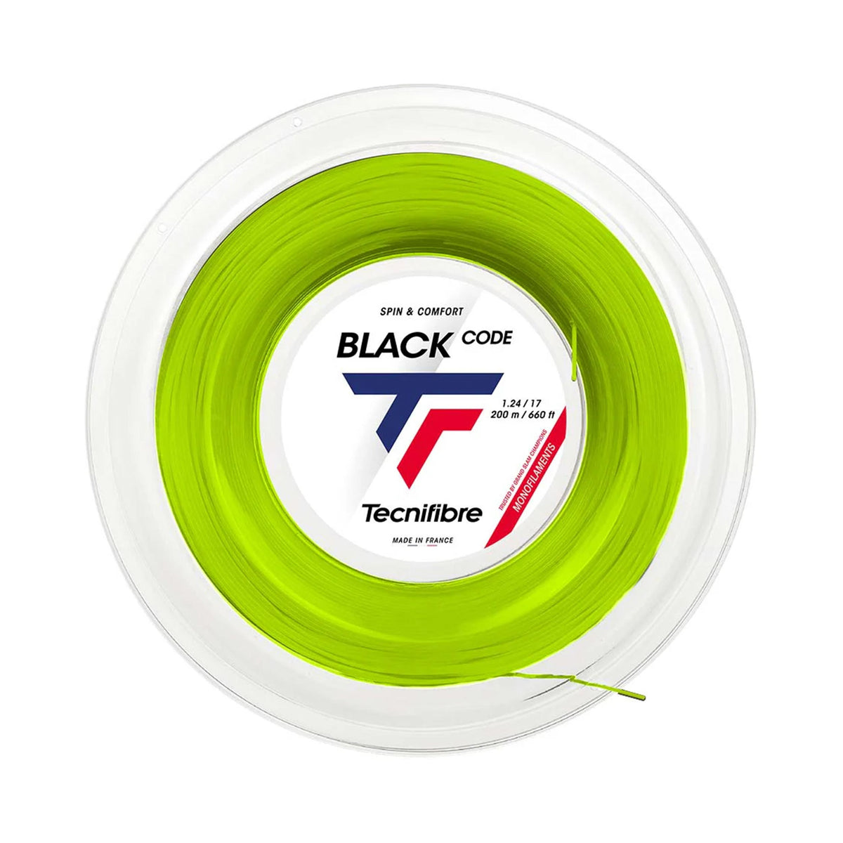 Tecnifibre Black Code 200m String Reel-Lime