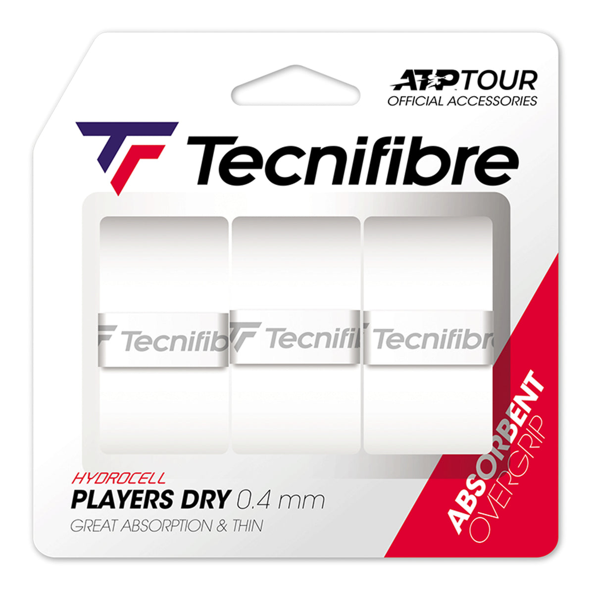 Tecnifibre Players Dry 3er 3 Pack-White