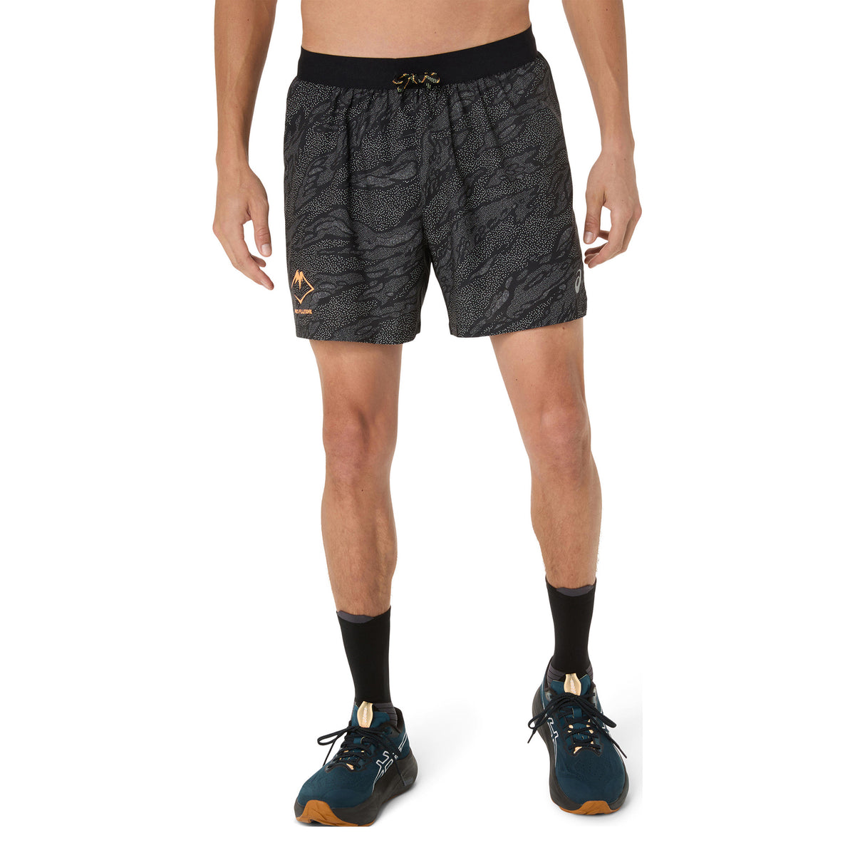 ASICS Fujitrail AOP 5in Running Shorts Men-Black