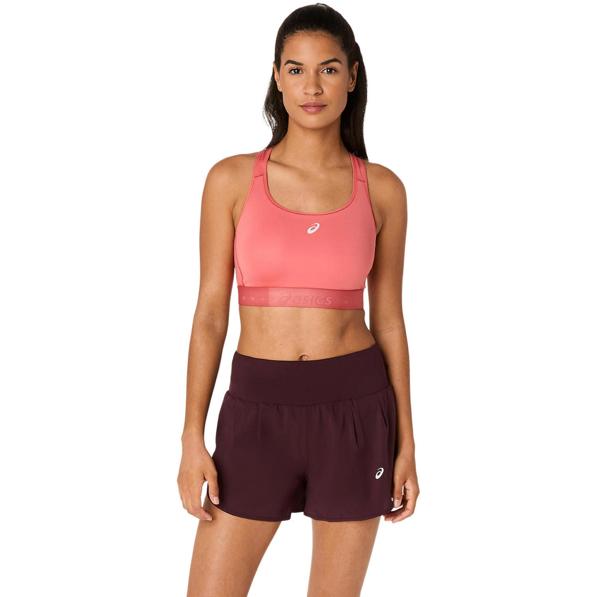 ASICS Road Compression Sport-BH Damen - koralle