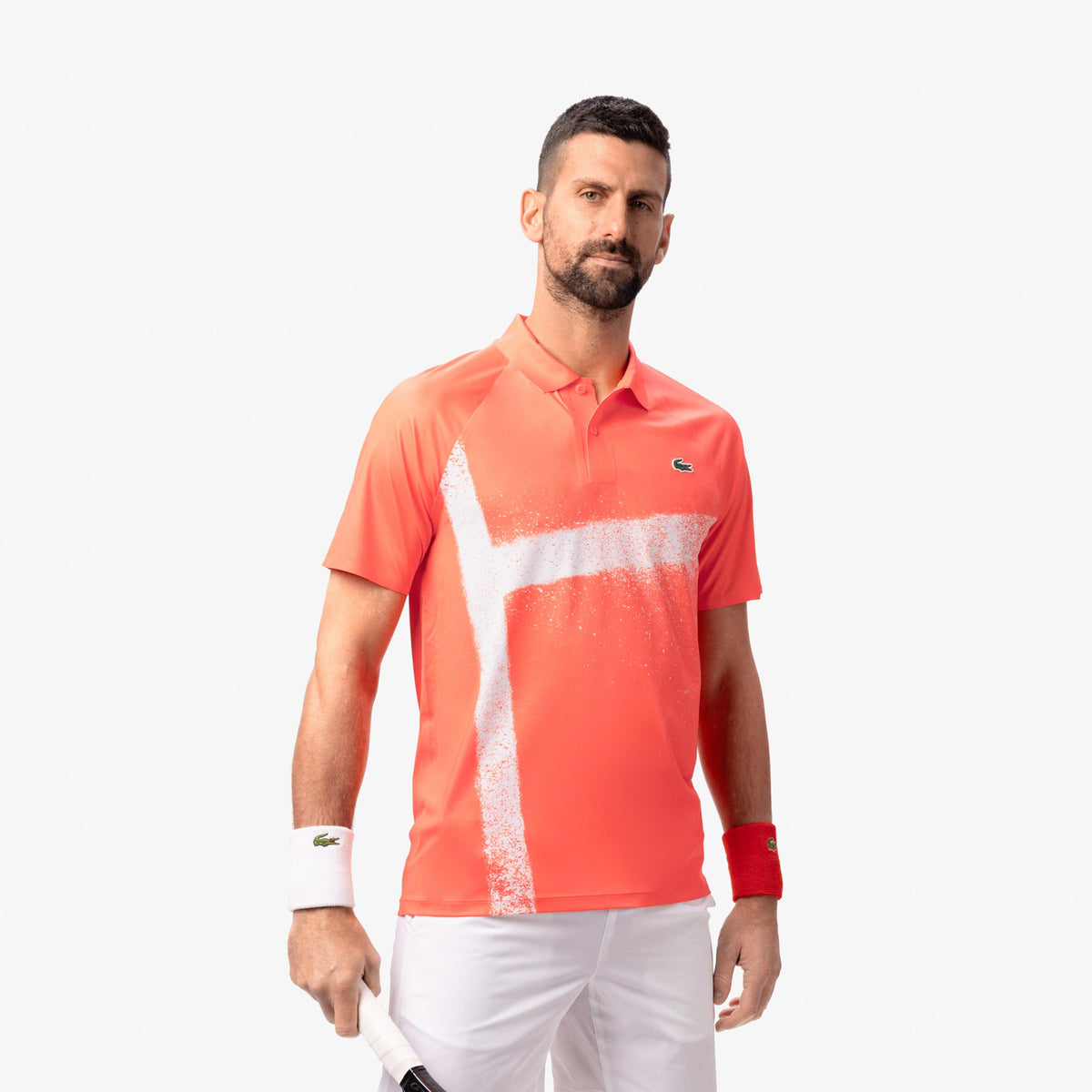 Lacoste Djokovic Polo Men-Coral,White