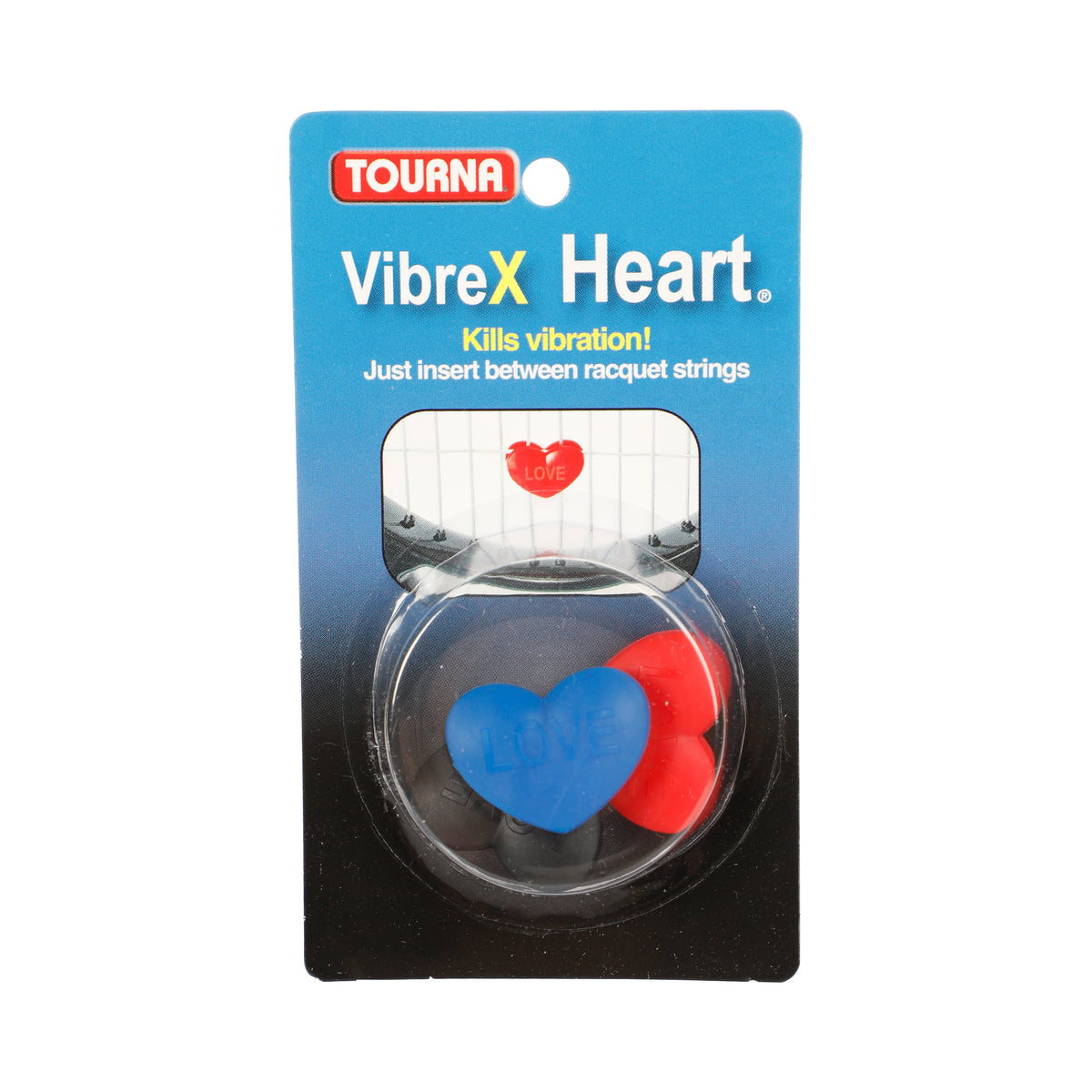 Tourna Vibrex Heart Dampener 3 Pack-Red,Black