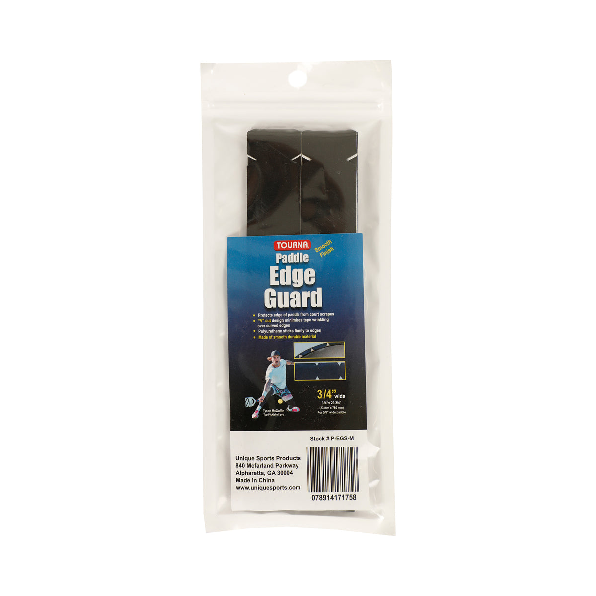 Tourna Padel Edge Guard 16mm Pickleball Frame Protection Tape-Black