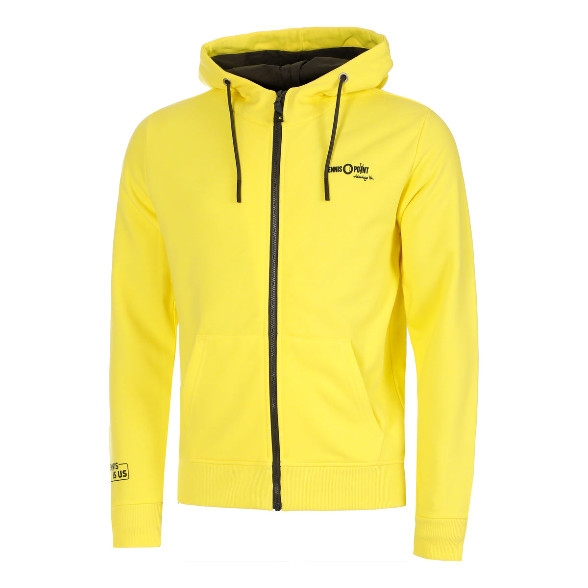 Tennis-Point Team Yellow Zip Hoodie Men-Yellow,Black
