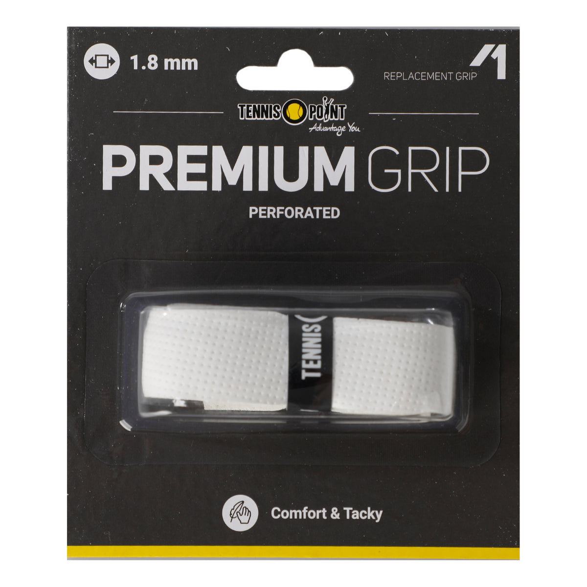 Tennis-Point Premium Grip Perforated 1er Pack-Weiß