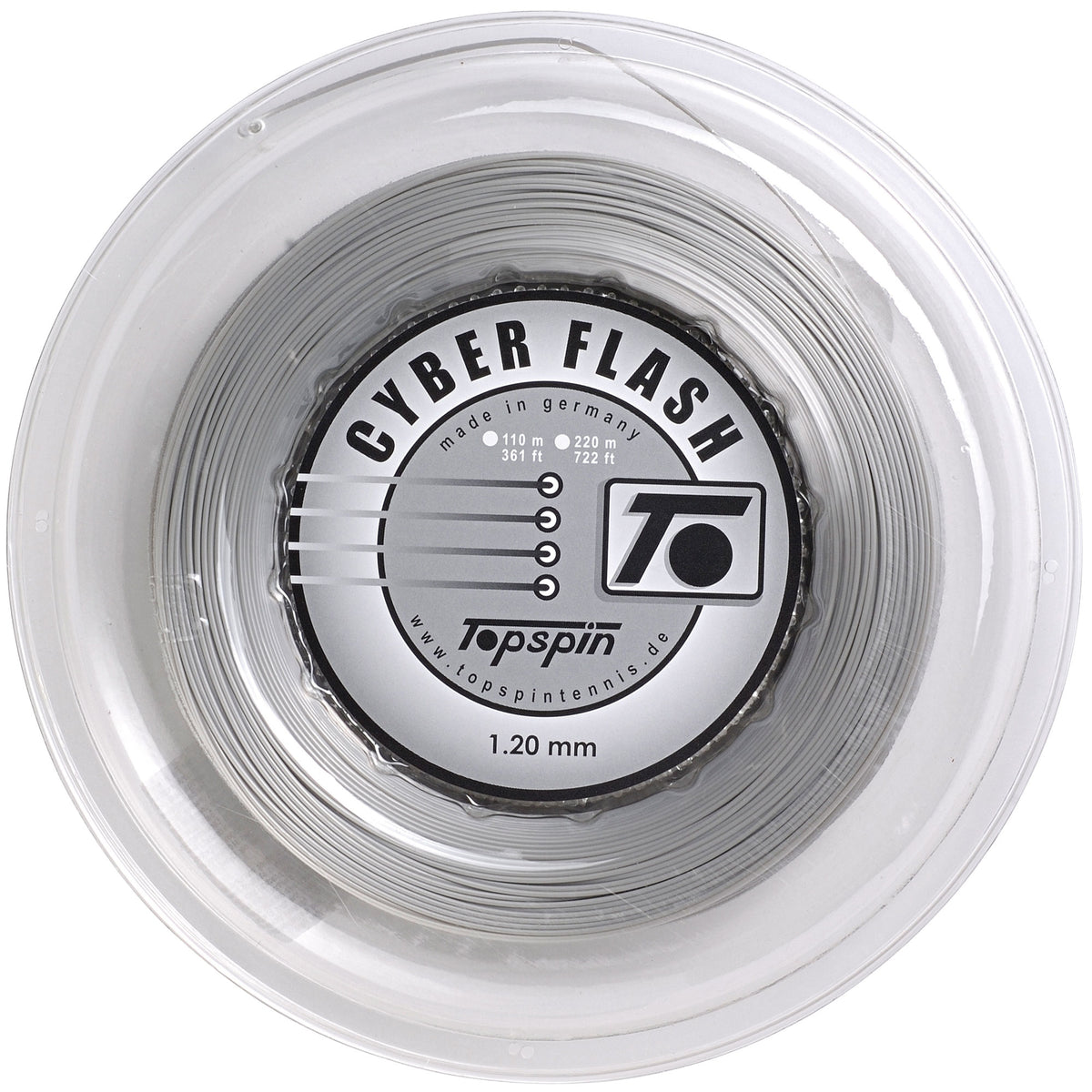 Topspin Cyber Flash String Reel 220m-Silver