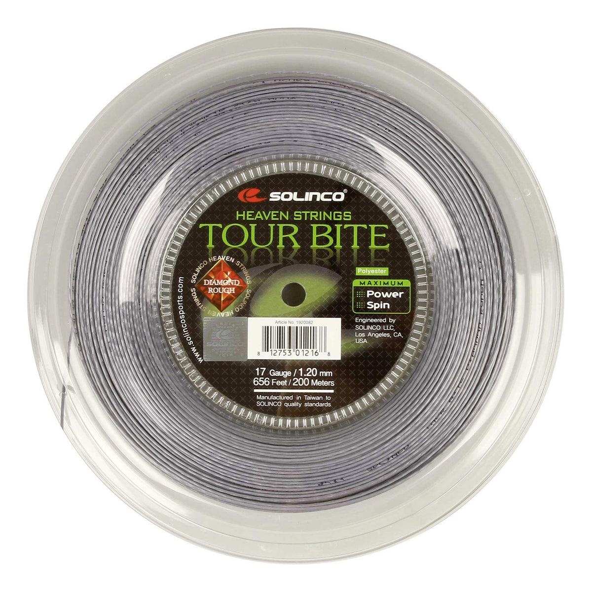 Solinco Tour Bite Diamond Rough String Reel 200m-Silver