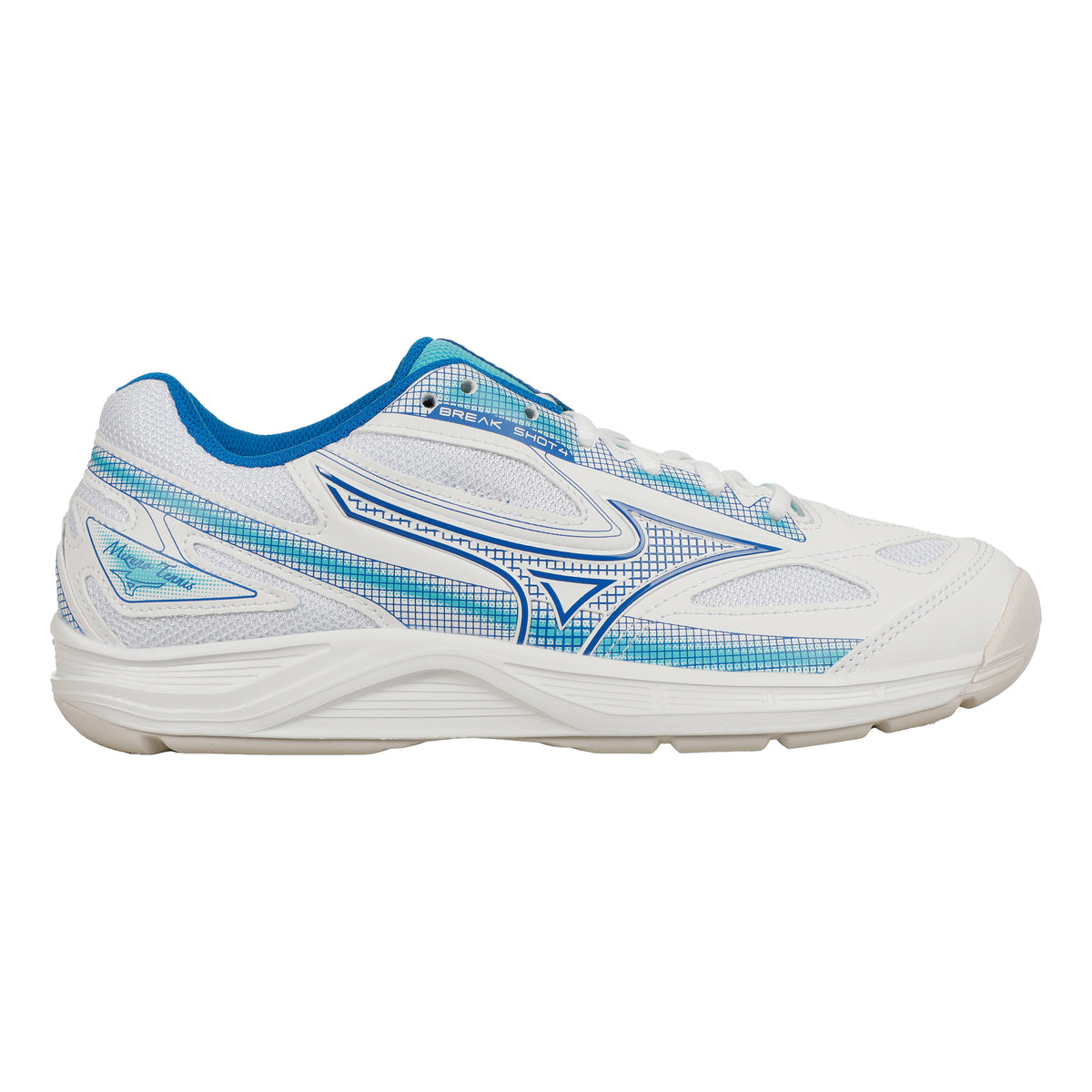 Mizuno Break Shot Teppichschuh Damen-Weiß,Hellblau