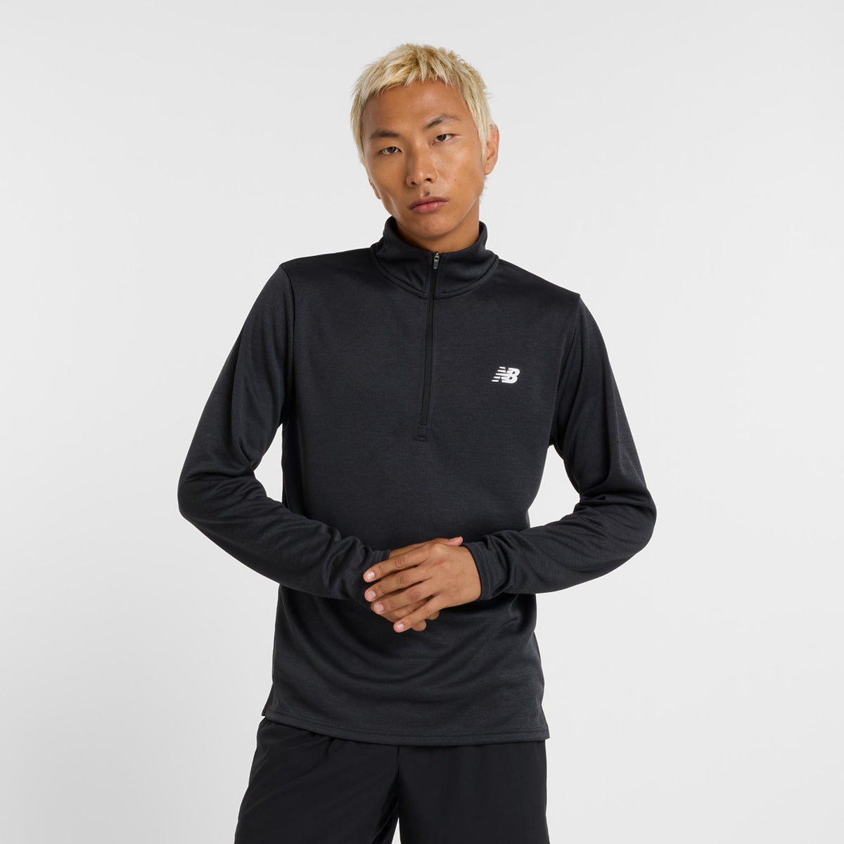 New Balance Knit 1/4 Zip Long Sleeve Men-Black