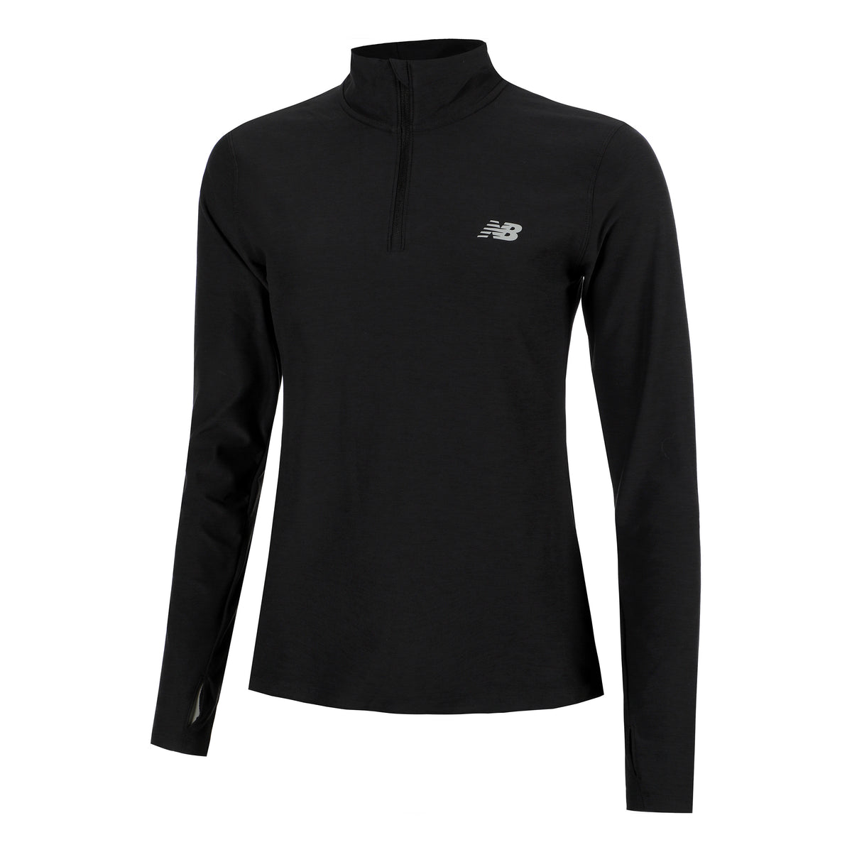 New Balance Space Dye Quarter Zip Longsleeve Damen-Schwarz