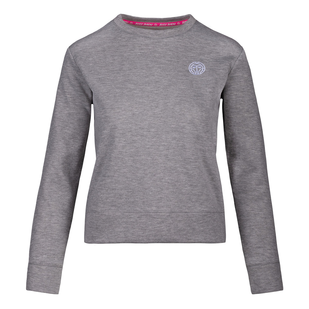 BIDI BADU Mirella Basic Crew Sweatshirt Damen-Hellgrau,Weiß