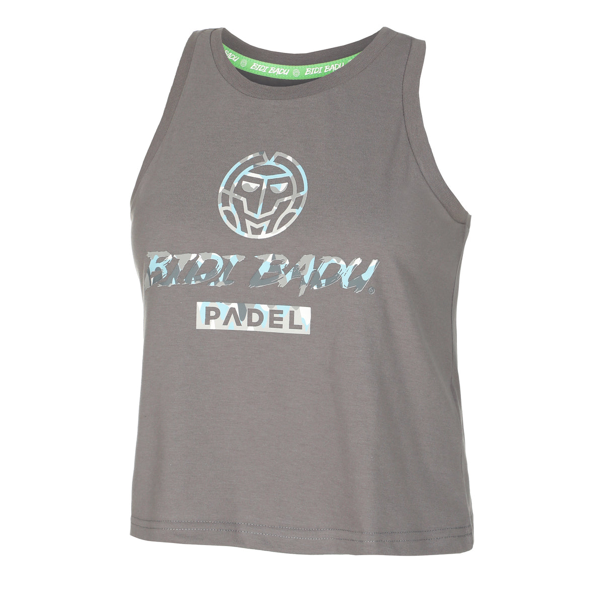 BIDI BADU Good Vibes Logo Chill Tank-Top Damen-Grau,Blau