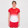 Crew Gradiant T-Shirt Damen-Rot,Weiß