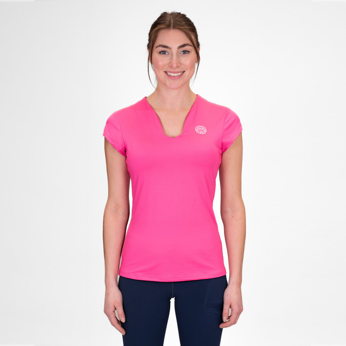 BIDI BADU Crew V-Neck T-Shirt Women-Pink