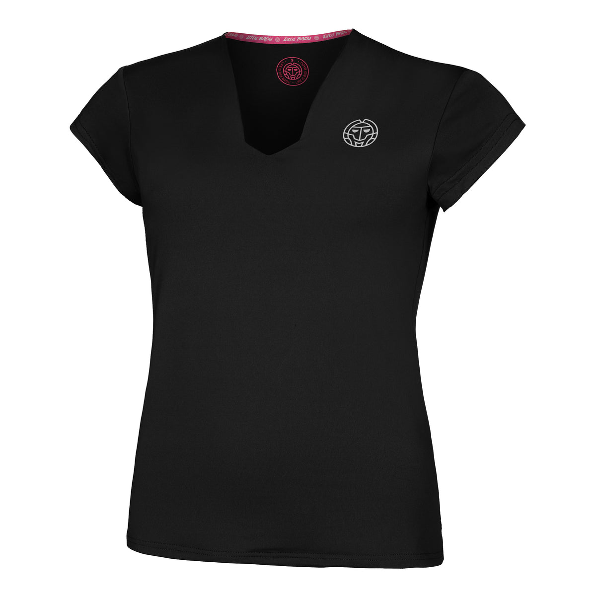 BIDI BADU Crew V-Neck T-Shirt Women-Black