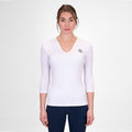 Crew V-Neck Longsleeve Damen-Weiß