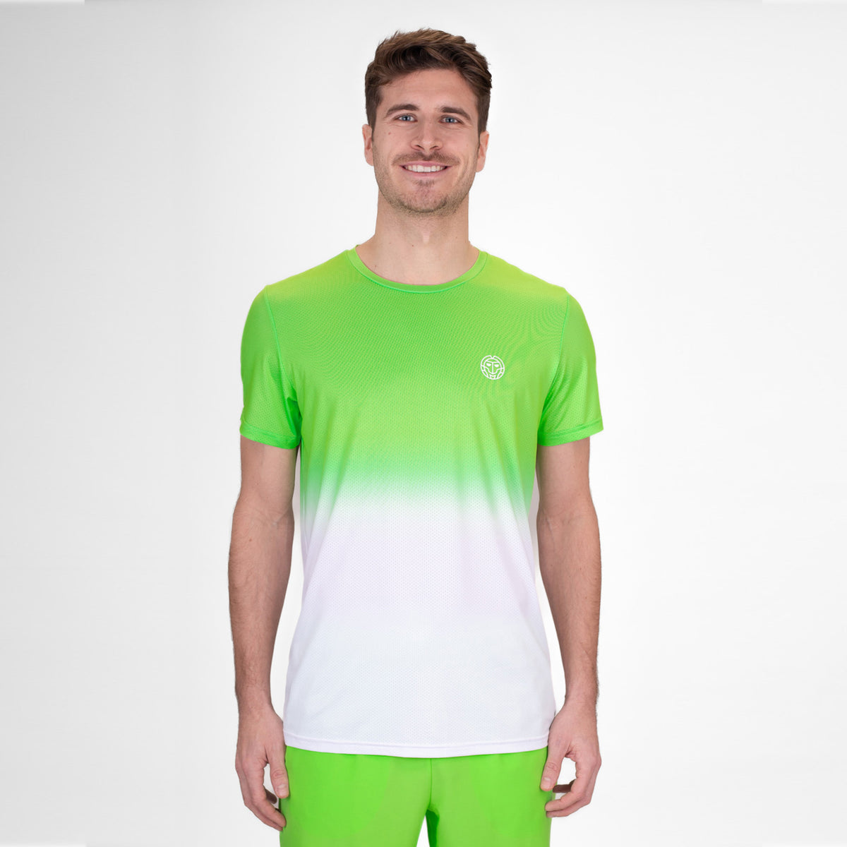 BIDI BADU Crew Gradiant T-Shirt Men-Neon Green,White