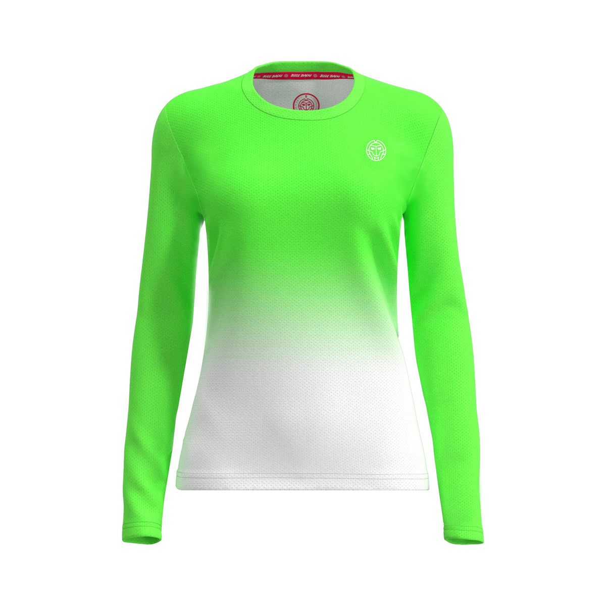 BIDI BADU Crew Gradiant Longsleeve Mädchen-Neongrün,Weiß