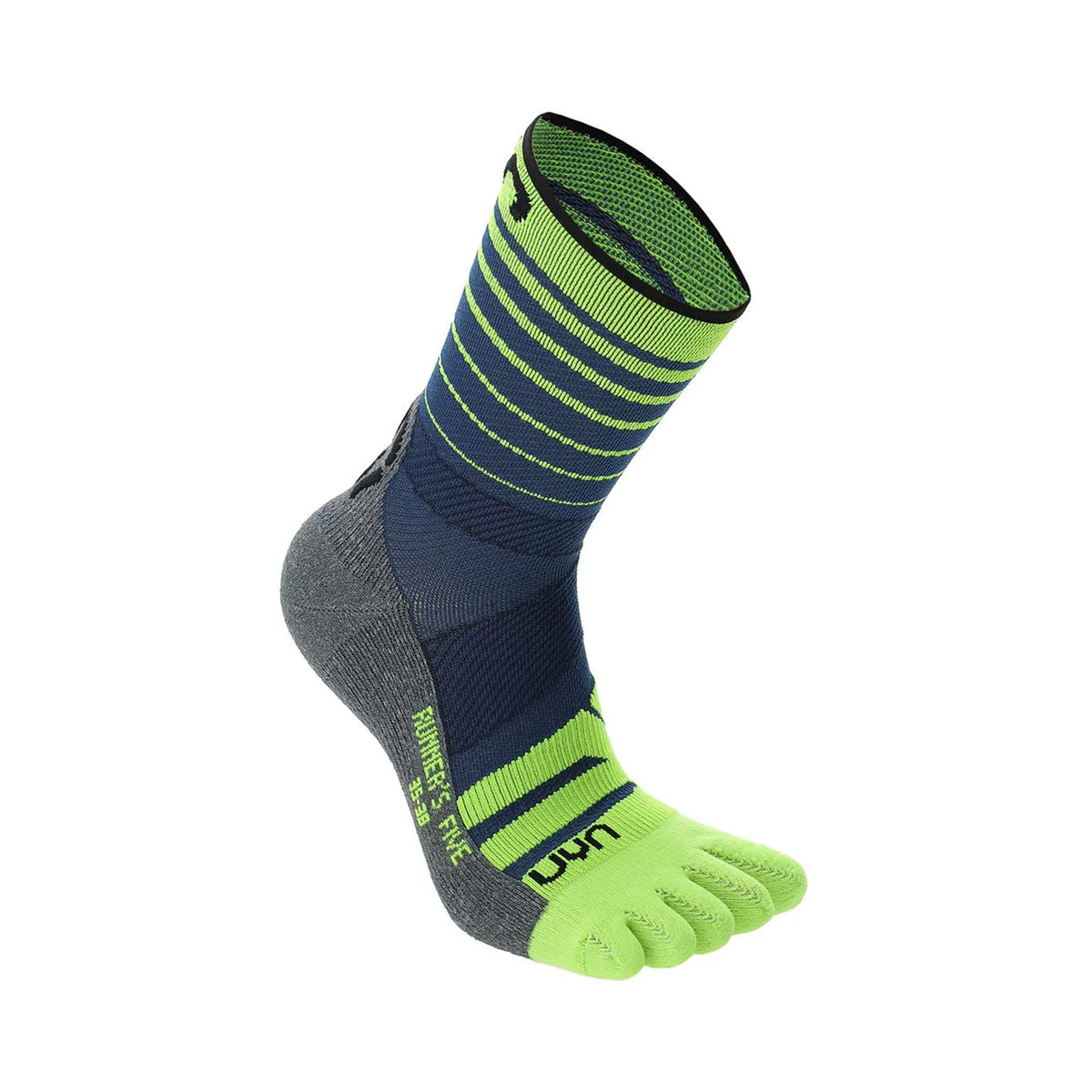 UYN Runner's Five Running Socks Men-Blue,Yellow