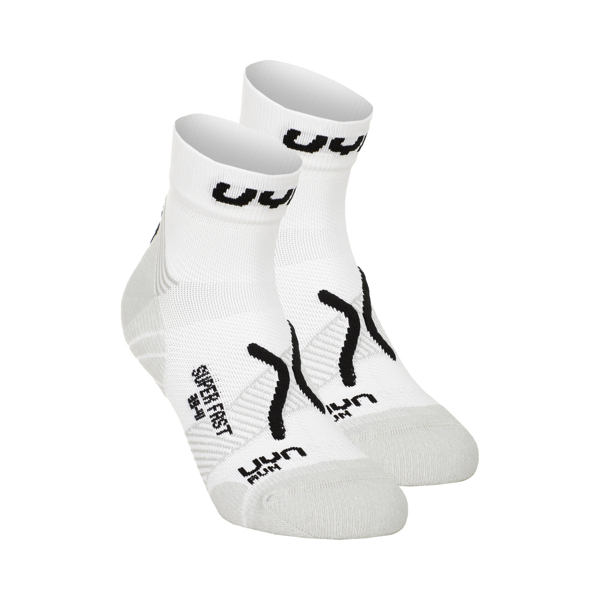UYN Super Fast Running Socks 2 Pack Men-White,Black