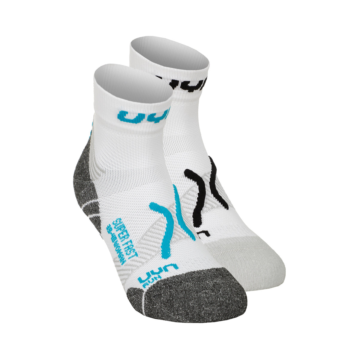 UYN Super Fast Running Socks 2 Pack Women-White,Turquoise