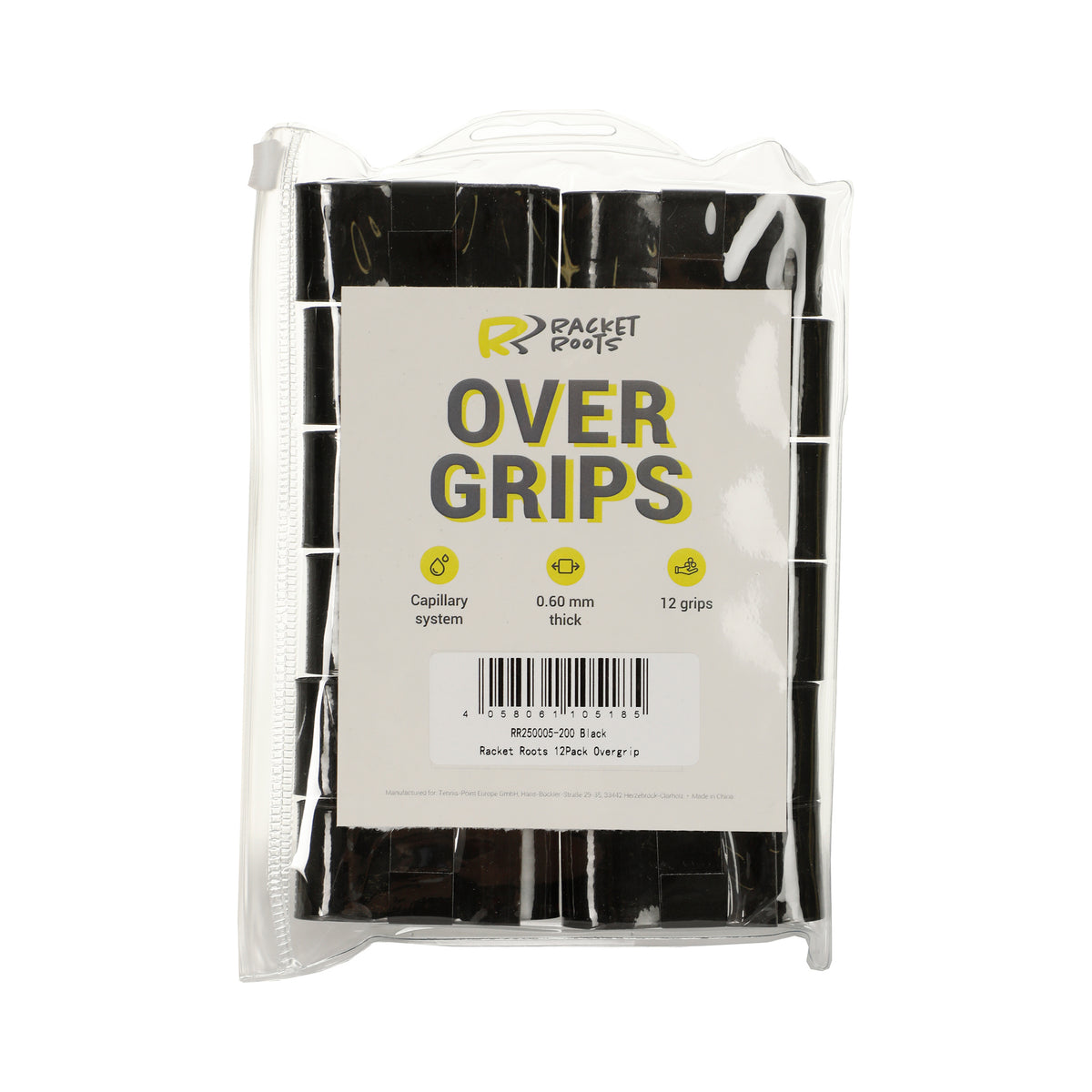 Racket Roots RR Grip 12 Pack-Black
