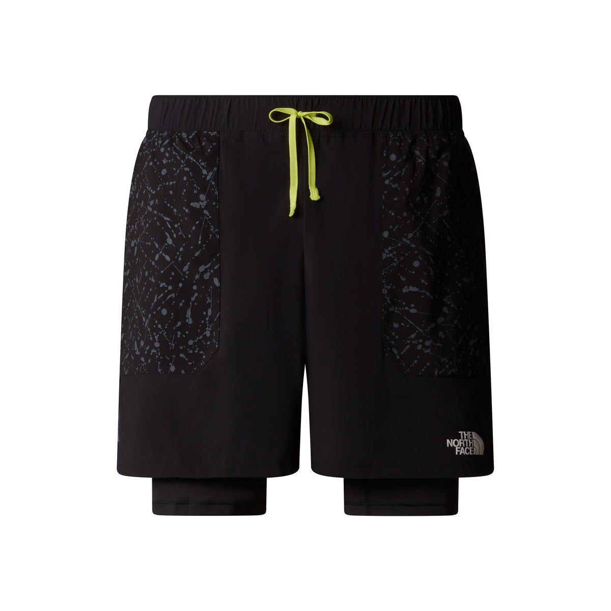 The North Face Sunriser 2in1 6in Laufshorts Herren-Schwarz,Neongrün
